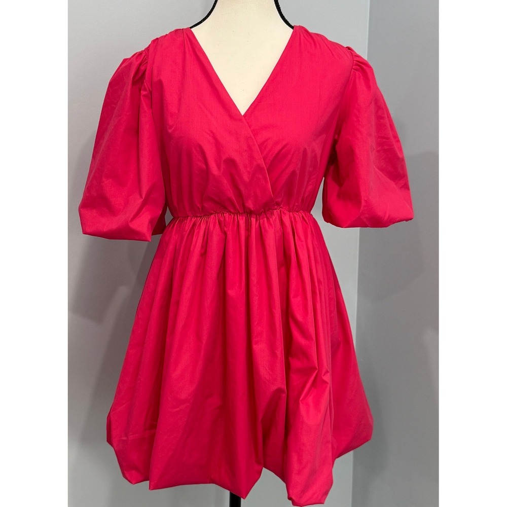 Cloud Ten Medium Hot Pink Bubble Hem Mini Dress Barbiecore Coquette Whimsical